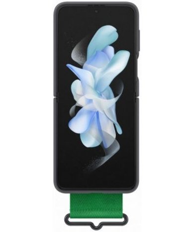 Samsung Samsung Galaxy Z Flip 4 silicone cover met strap (zwart)