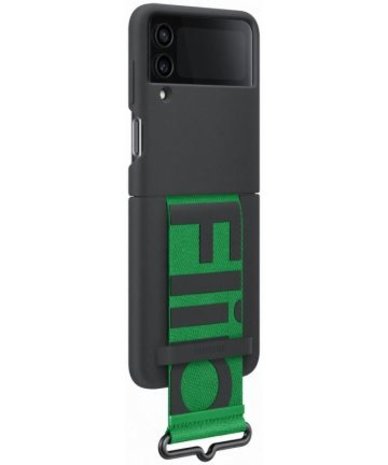 Samsung Samsung Galaxy Z Flip 4 silicone cover met strap (zwart)