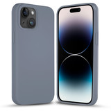 Coverzs Solid silicone case iPhone 14 Plus (lavendel grijs)