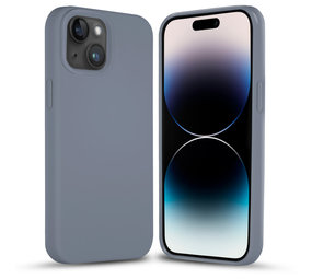 Coverzs Solid silicone case iPhone 14 Plus (lavendel grijs)