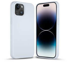 Coverzs Solid silicone case iPhone 14 Plus (pastelblauw)