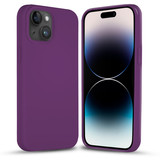 Coverzs Solid silicone case iPhone 14 Plus (paars)