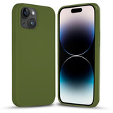 Coverzs Solid silicone case iPhone 14 Plus (legergroen)
