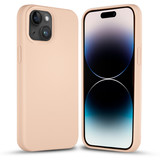 Coverzs Solid silicone case iPhone 14 (zacht roze)