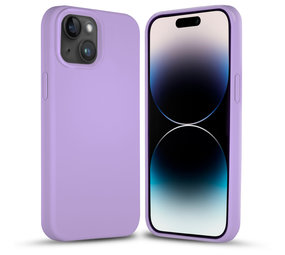 Coverzs Solid silicone case iPhone 14 (lichtpaars)