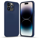 Coverzs Solid silicone case iPhone 14 Pro (marine blauw)