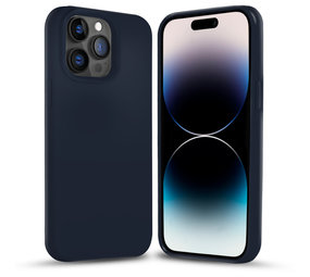 Coverzs Solid silicone case iPhone 14 Pro (blauw)