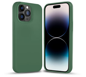 Coverzs Solid silicone case iPhone 14 Pro (dennengroen)