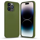Coverzs Solid silicone case iPhone 14 Pro (legergroen)