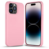 Coverzs Solid silicone case iPhone 14 Pro Max (roze)