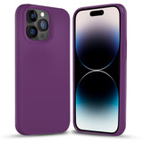 Coverzs Solid silicone case iPhone 14 Pro Max (paars)
