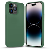 Coverzs Solid silicone case iPhone 14 Pro Max (dennengroen)