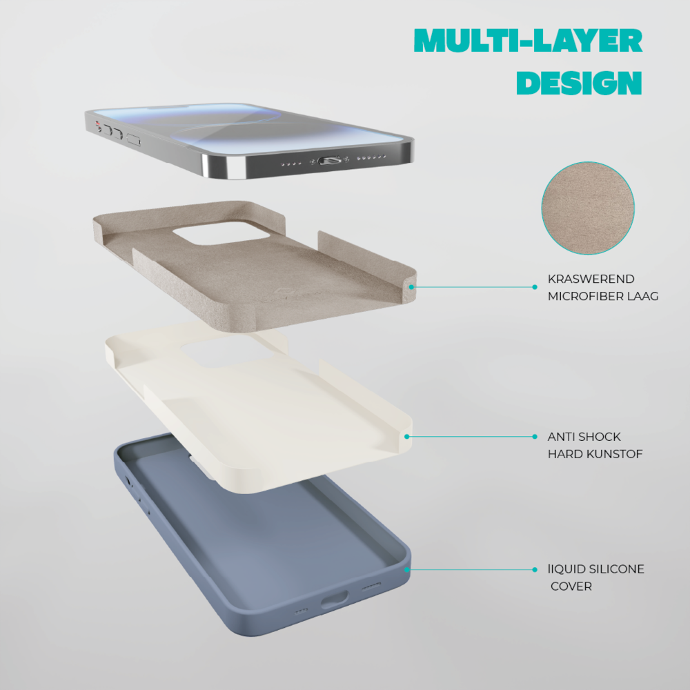 Coverzs Coverzs Solid silicone case iPhone 14 Plus (lavendel grijs)