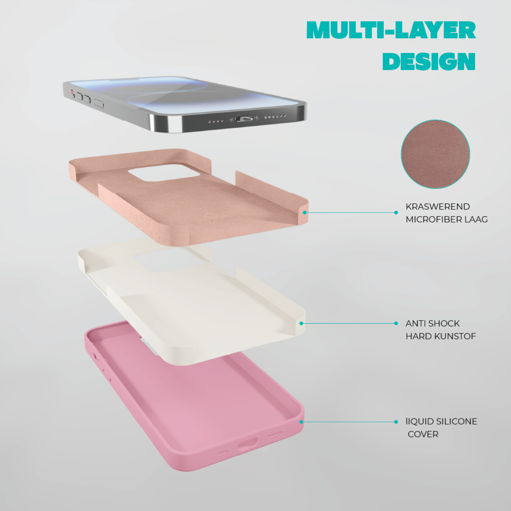 Coverzs Coverzs Solid silicone case iPhone 14 Plus (roze)