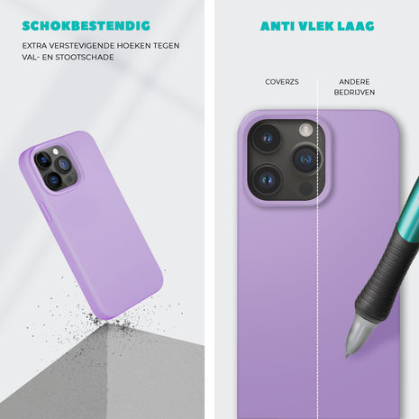 Coverzs Coverzs Solid silicone case iPhone 14 Plus (lichtpaars)