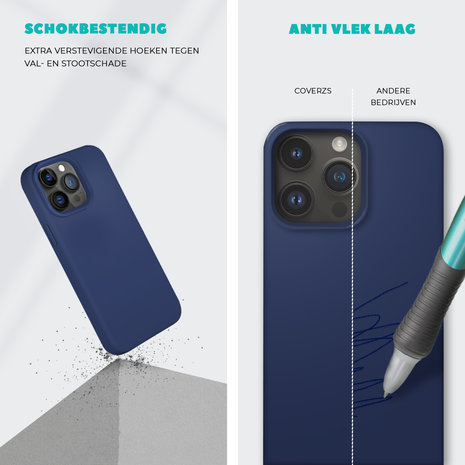 Coverzs Coverzs Solid silicone case iPhone 14 Plus (marine blauw)