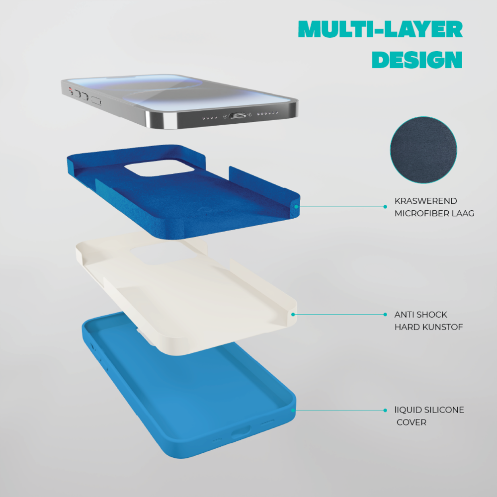 Coverzs Coverzs Solid silicone case iPhone 14 Plus (lichtblauw)