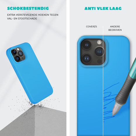 Coverzs Coverzs Solid silicone case iPhone 14 Plus (lichtblauw)