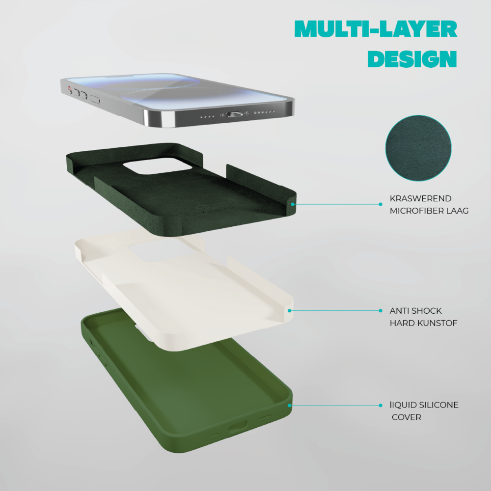 Coverzs Coverzs Solid silicone case iPhone 14 Plus (dennengroen)