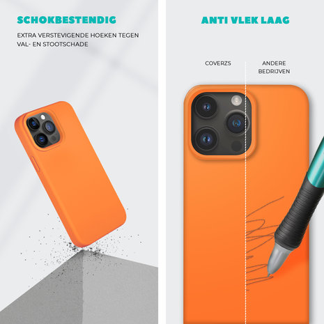 Coverzs Coverzs Solid silicone case iPhone 14 (oranje)