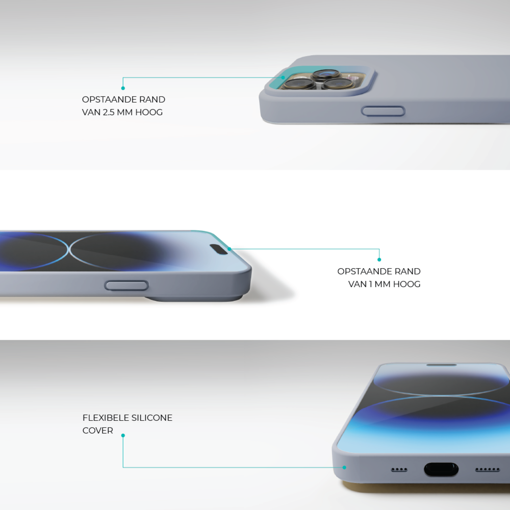 Coverzs Coverzs Solid silicone case iPhone 14 (lavendel grijs)