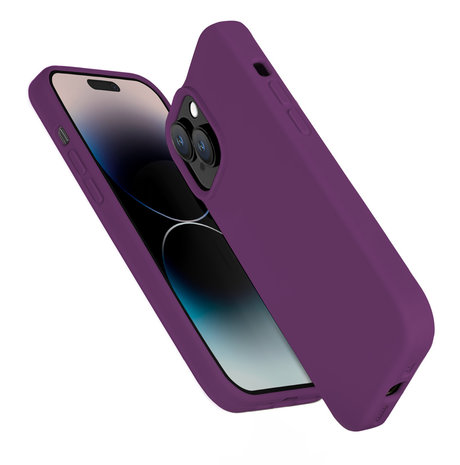 Coverzs Coverzs Solid silicone case iPhone 14 (paars)