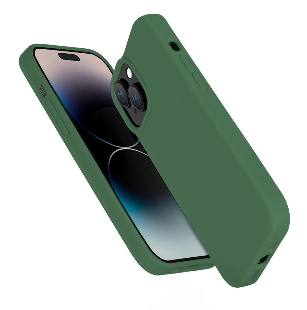 Coverzs Coverzs Solid silicone case iPhone 14 (dennengroen)