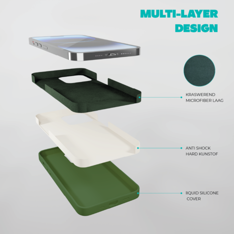 Coverzs Coverzs Solid silicone case iPhone 14 (dennengroen)