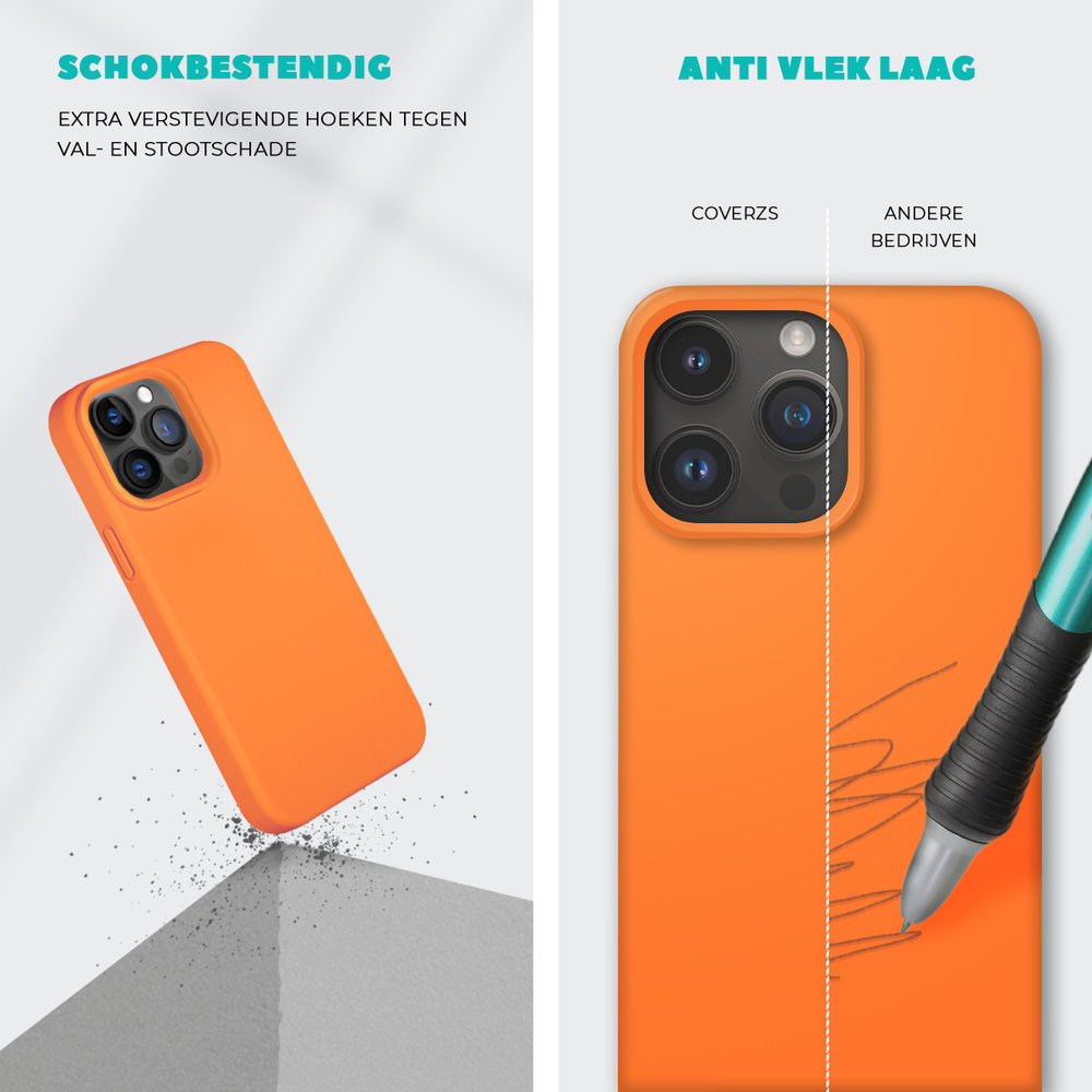 Coverzs Coverzs Solid silicone case iPhone 14 Pro (oranje)