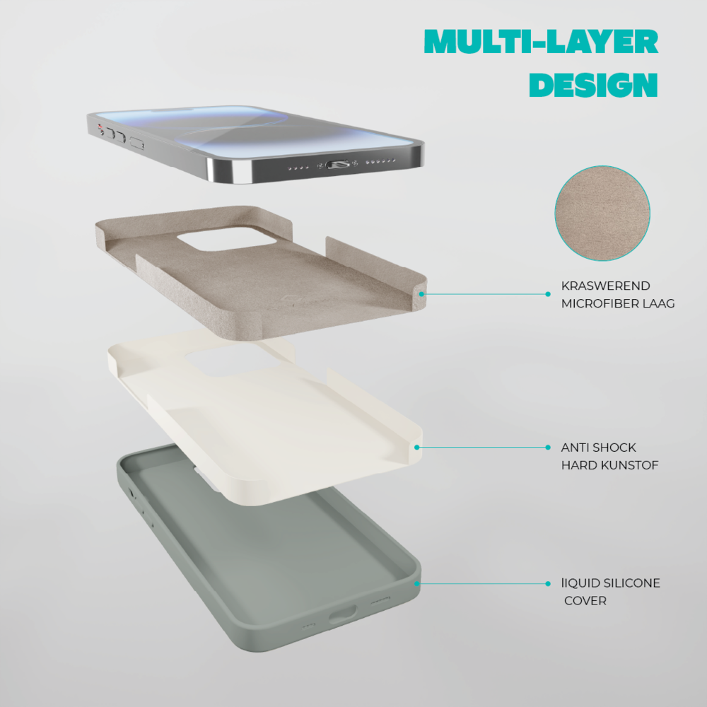 Coverzs Coverzs Solid silicone case iPhone 14 Pro (grijs)