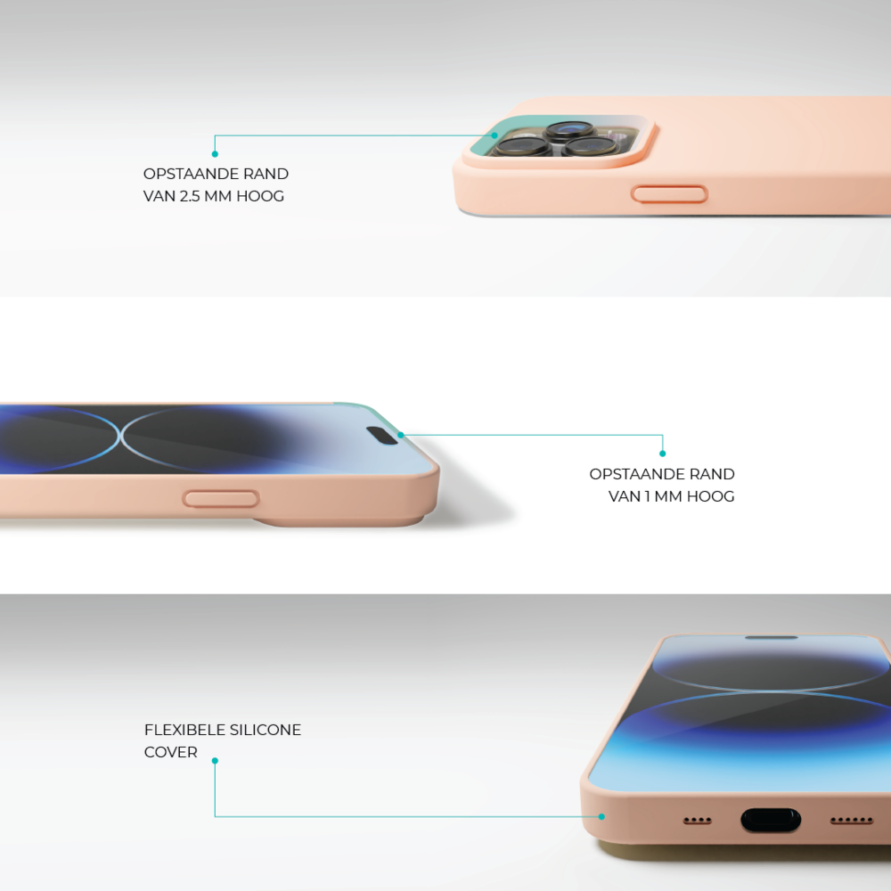 Coverzs Coverzs Solid silicone case iPhone 14 Pro (zacht roze)