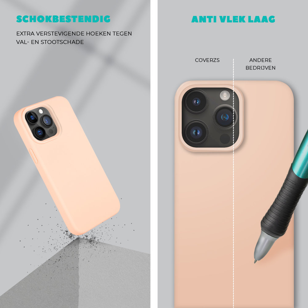 Coverzs Coverzs Solid silicone case iPhone 14 Pro (zacht roze)