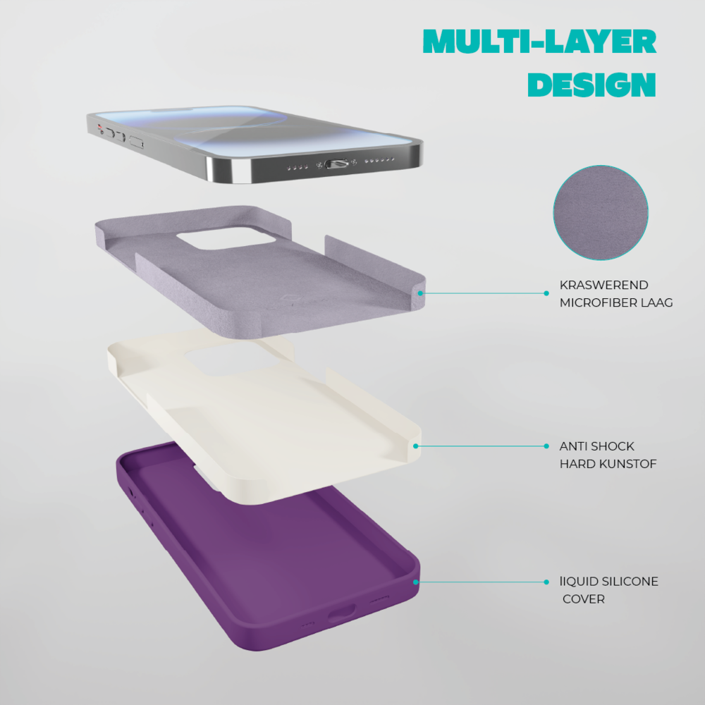 Coverzs Coverzs Solid silicone case iPhone 14 Pro (paars)