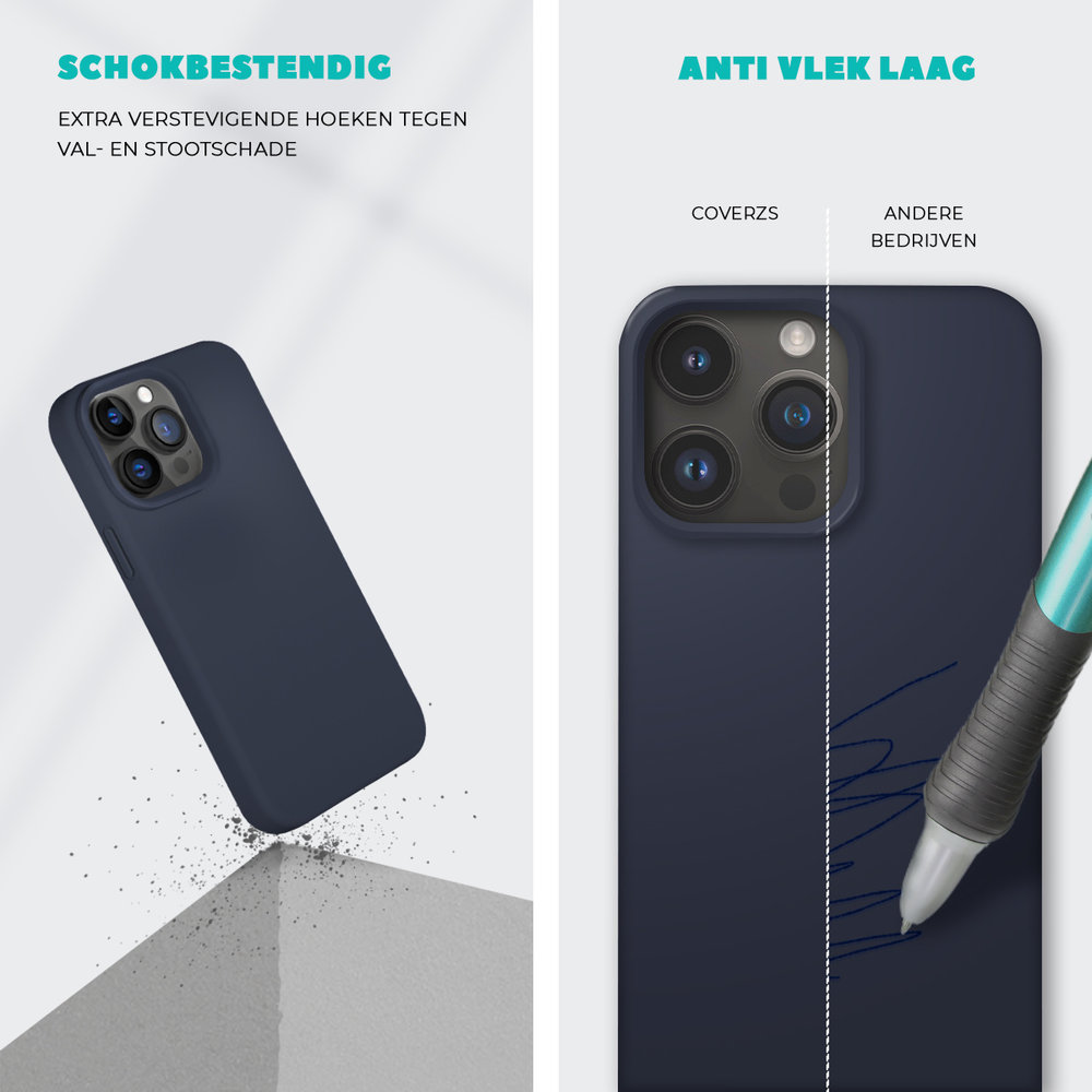 Coverzs Coverzs Solid silicone case iPhone 14 Pro (donkerblauw)