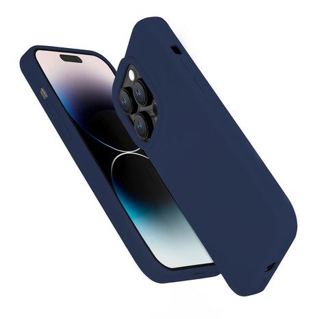 Coverzs Coverzs Solid silicone case iPhone 14 Pro (marine blauw)