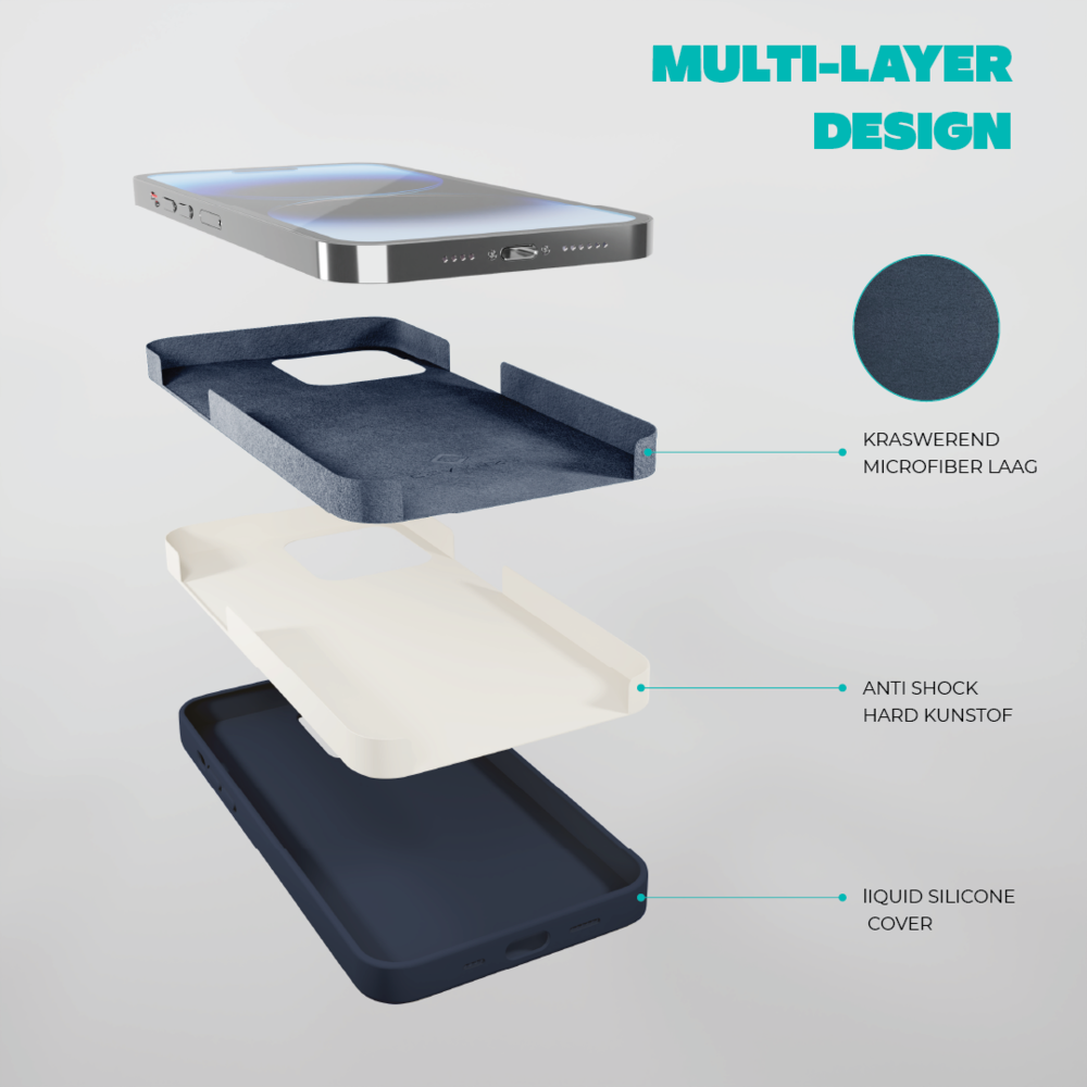 Coverzs Coverzs Solid silicone case iPhone 14 Pro (marine blauw)