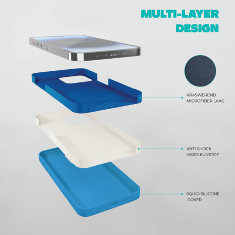 Coverzs Coverzs Solid silicone case iPhone 14 Pro (lichtblauw)