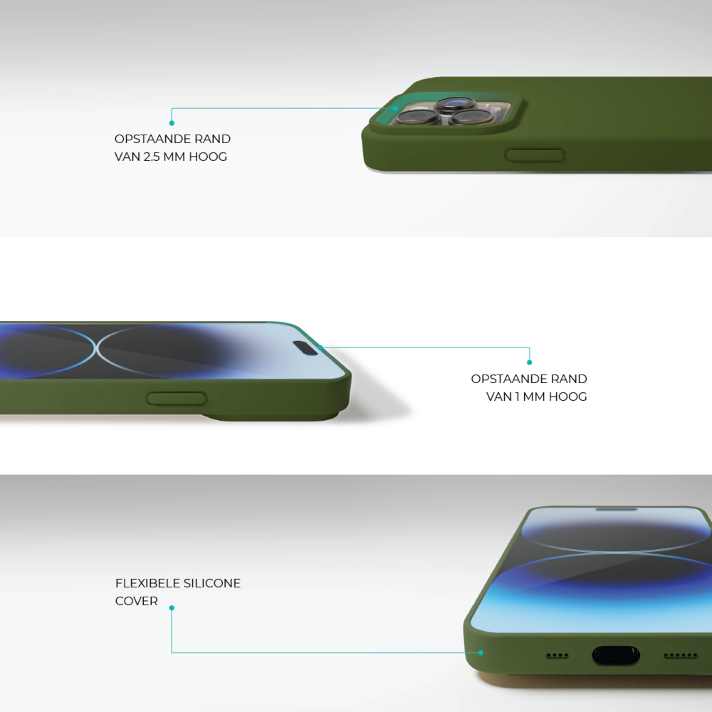 Coverzs Coverzs Solid silicone case iPhone 14 Pro (legergroen)