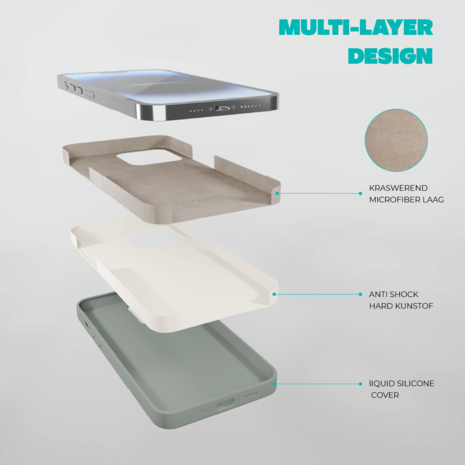 Coverzs Coverzs Solid silicone case iPhone 14 Pro Max (grijs)