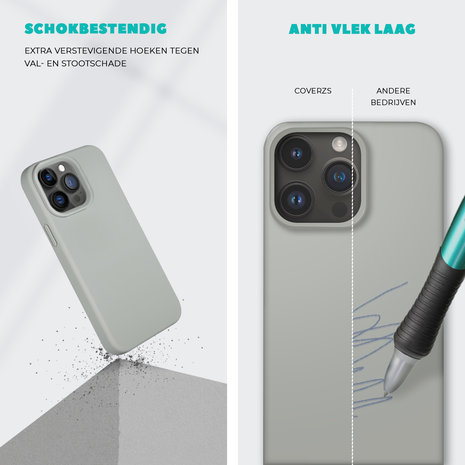 Coverzs Coverzs Solid silicone case iPhone 14 Pro Max (grijs)
