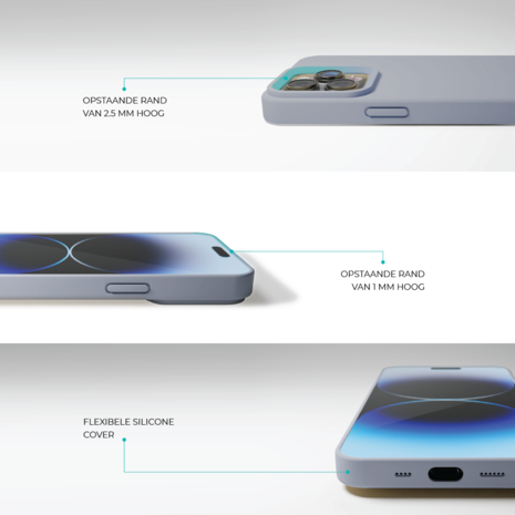 Coverzs Coverzs Solid silicone case iPhone 14 Pro Max (lavendel grijs)