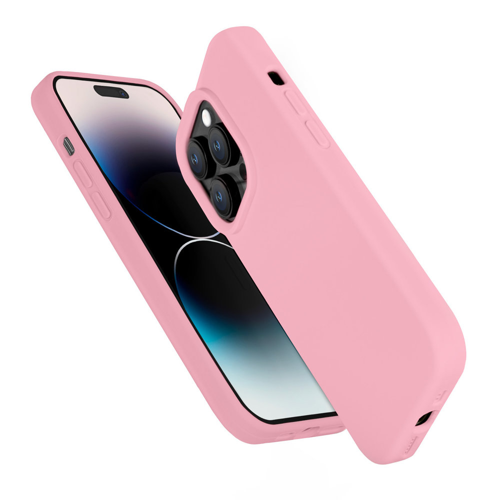 Coverzs Coverzs Solid silicone case iPhone 14 Pro Max (roze)