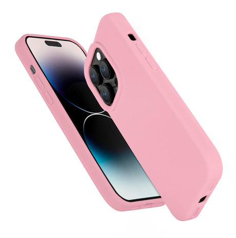 Coverzs Coverzs Solid silicone case iPhone 14 Pro Max (roze)