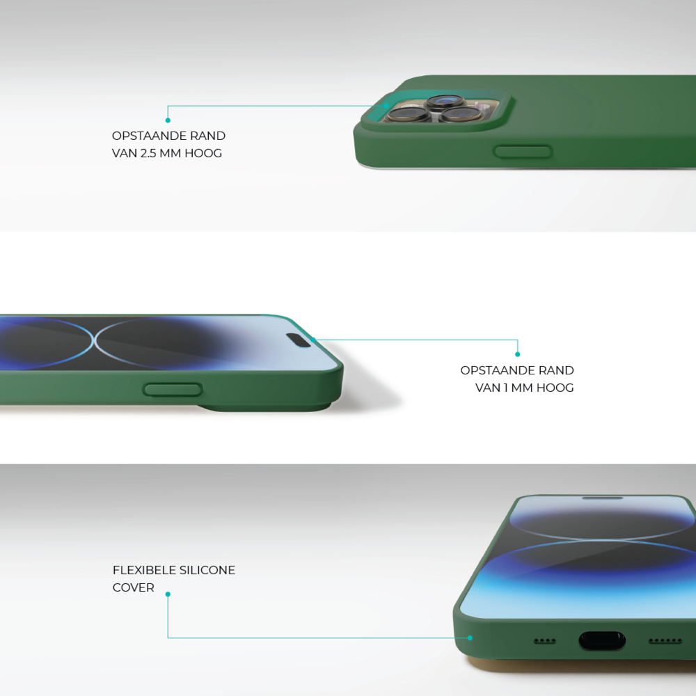 Coverzs Coverzs Solid silicone case iPhone 14 Pro Max (dennengroen)