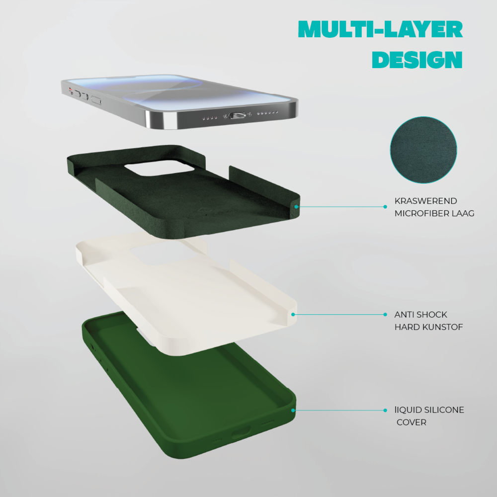 Coverzs Coverzs Solid silicone case iPhone 14 Pro Max (groen)