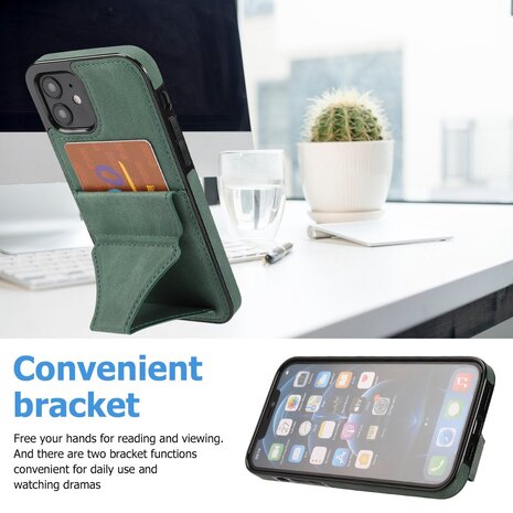 ShieldCase® ShieldCase iPhone X/Xs leren hoesje met standaard en pashouder (groen) ShieldCase® ShieldCase iPhone X/Xs leren hoesje met standaard en pashouder (groen)
