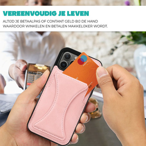 ShieldCase® ShieldCase iPhone 13 Pro leren hoesje met standaard en pashouder (roze) ShieldCase® ShieldCase iPhone 13 Pro leren hoesje met standaard en pashouder (roze)