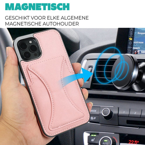 ShieldCase® ShieldCase iPhone 13 Pro leren hoesje met standaard en pashouder (roze) ShieldCase® ShieldCase iPhone 13 Pro leren hoesje met standaard en pashouder (roze)