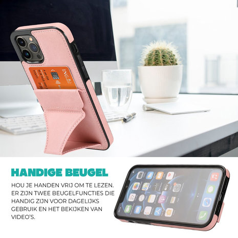 ShieldCase® ShieldCase iPhone 11 Pro leren hoesje met standaard en pashouder (roze) ShieldCase® ShieldCase iPhone 11 Pro leren hoesje met standaard en pashouder (roze)