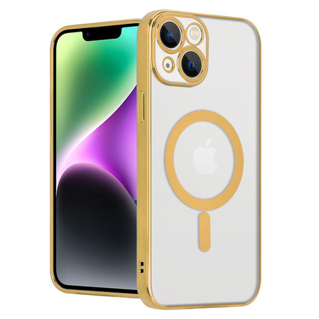 ShieldCase® ShieldCase iPhone 14 hoesje transparant Magsafe metal coating (goud) ShieldCase® ShieldCase iPhone 14 hoesje transparant Magsafe metal coating (goud)